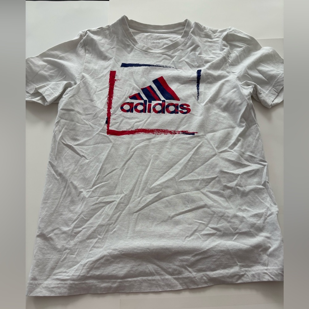Adidas Kids Tee with Red and Blue Graphic